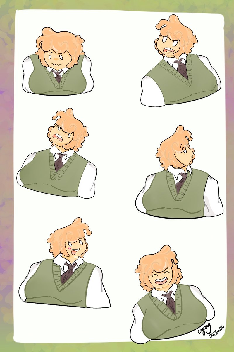 ClownyYxy75932's tweet photo. Character facial expression practice ( Danny )
No new art today since I have been pretty busy with art fight , but here have some old art that I made of my beloved slime boi Danny :3
#practiceart #myart #slimeoc #DannyJohnson #ocart https://t.co/Q7SOqkfNKS