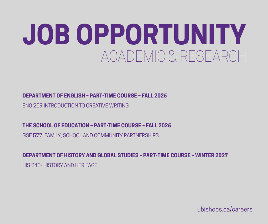 UBishops's tweet photo. We're hiring at #UBishops!
Check out our available Academic and Research positions and find your next opportunity with Bishop’s University.
👉 Apply today: https://t.co/uIQbTaU1Kw https://t.co/WL5Z2BQ2HS