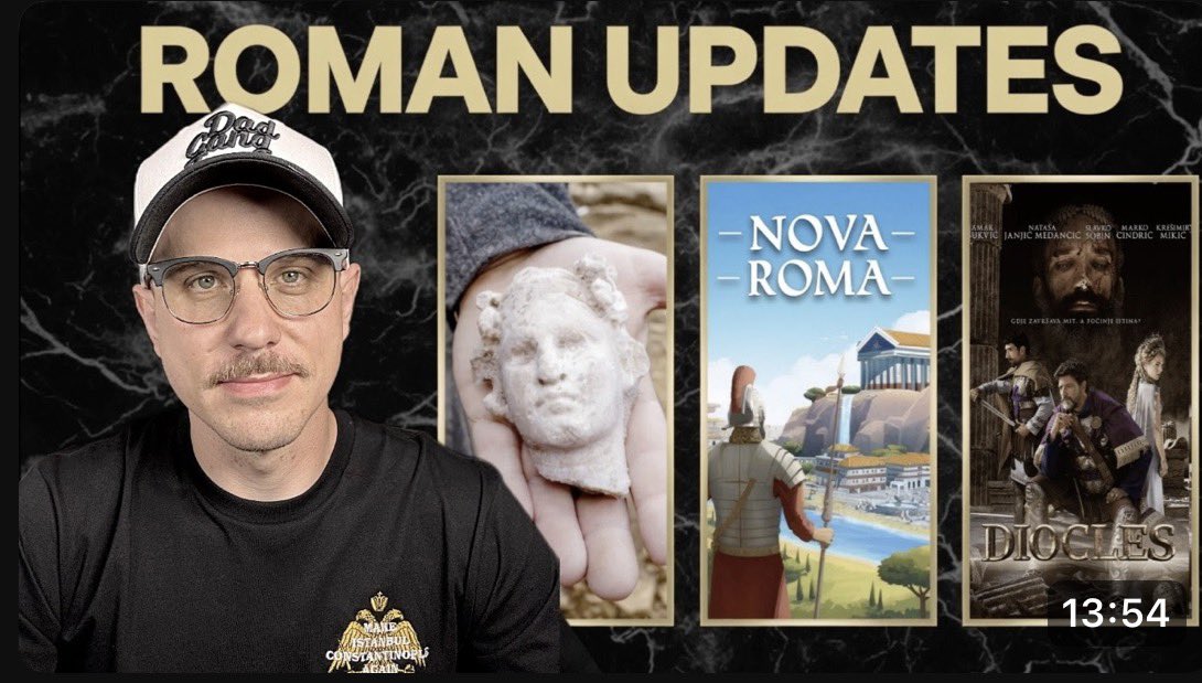 UpdatingOnRome's tweet photo. Today’s video is the first video in a new series im calling “Roman Updates”

New archeological discoveries, Roman media like new movies and game, books and more.  I cover it all here. 

Link below ⬇️ https://t.co/8uYFKcp6gP