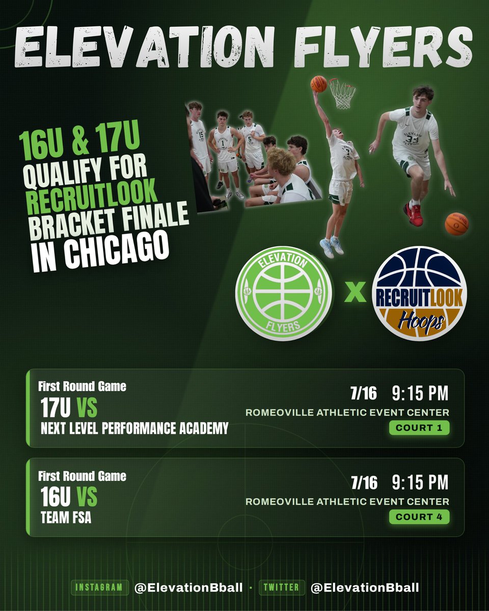 Elevationbball's tweet photo. 17U Flyers(4 seed) and 16U Flyers @RL_Hoops  Bracket Finale in Chicago starts today! https://t.co/j6ozaD0I6C