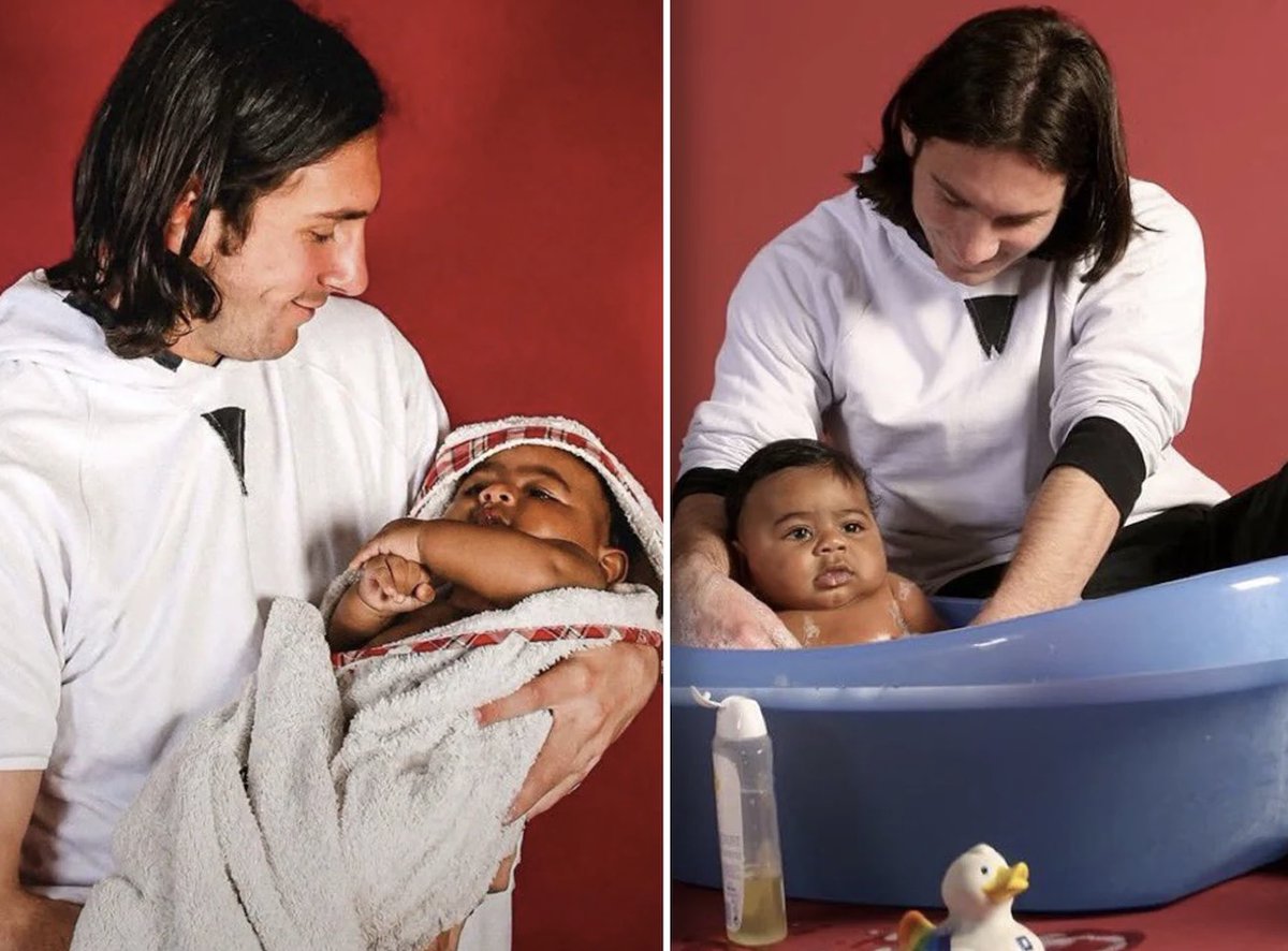 CerfiaFR's tweet photo. 🇦🇷🇪🇸⚽️📸 INSOLITE | Pour la première fois dans l’histoire, un finaliste de la Coupe du monde a donné le bain à son futur adversaire. 😅

En 2007, Lionel Messi donnait le bain à un bébé de cinq mois nommé Lamine Yamal, lors d’une séance photo caritative organisée par le FC Barcelone et l’UNICEF.

À l’époque, le photographe racontait que Messi, très réservé, « ne savait même pas comment le tenir ». Dix-neuf ans plus tard, les deux hommes se retrouveront face à face en finale de la Coupe du monde 2026.