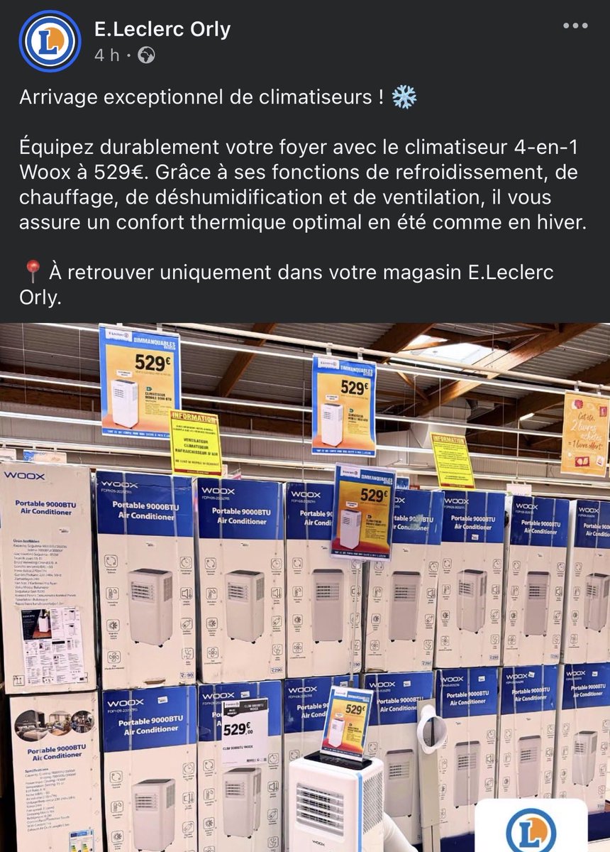 Aubin's tweet photo. 529€ un climatiseur qui ne vaut même pas 200€ en temps normal, chapeau ! https://t.co/IcYNic3t2G