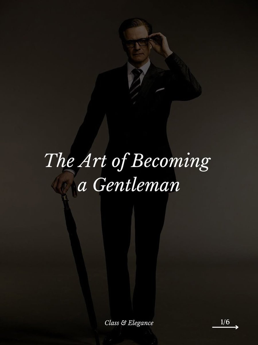 EpicMasculine7's tweet photo. The Art of Becoming a Gentleman

I. Character https://t.co/e52okdGGNS