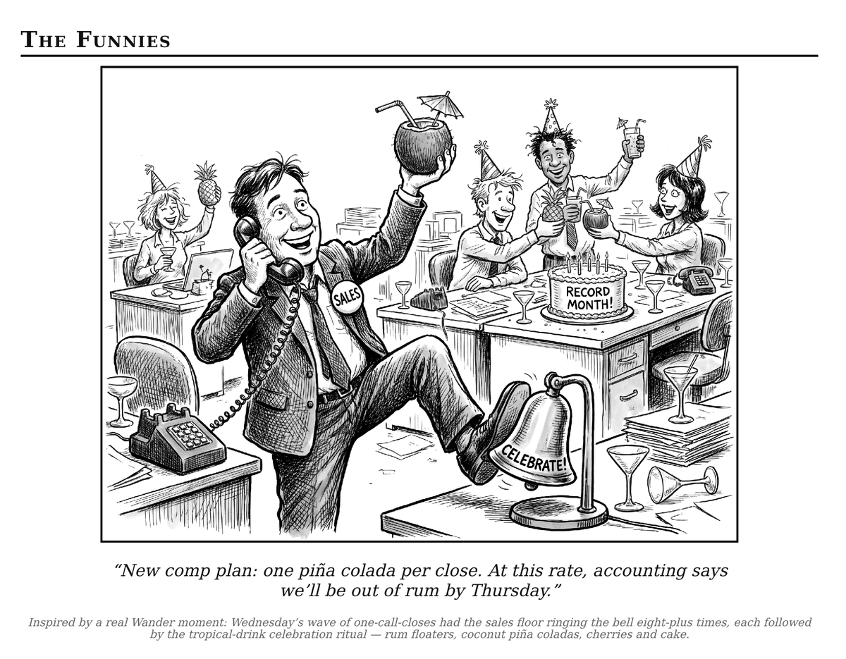 jaentwistle's tweet photo. I love reading the news in the morning, and I have always wanted to read a newspaper just focused on my company. 

What happened yesterday? Breaking news? Anything I missed? 

Well, now each morning the @wander team gets a custom newspaper, built by @Adapt 

Funnies and all. https://t.co/JTIxcIxOzu