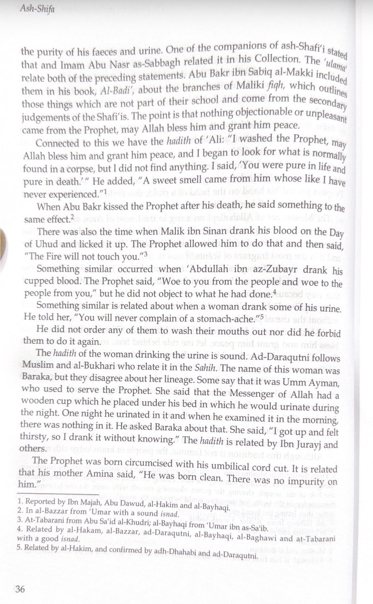 taab_e_sukhan's tweet photo. 7/16/2026

Ash-Shifā | Pages 35–38

These pages highlight the extraordinary qualities Allah granted His Beloved ﷺ: his perfect cleanliness, natural fragrance, and physical purity, alongside his unmatched intellect, wisdom, eloquence, perception, and strength.

Qadi Iyad emphasizes that the Prophet ﷺ combined flawless character with exceptional physical and intellectual gifts. These are signs of Allah’s special favor upon the Seal of the Prophets ﷺ