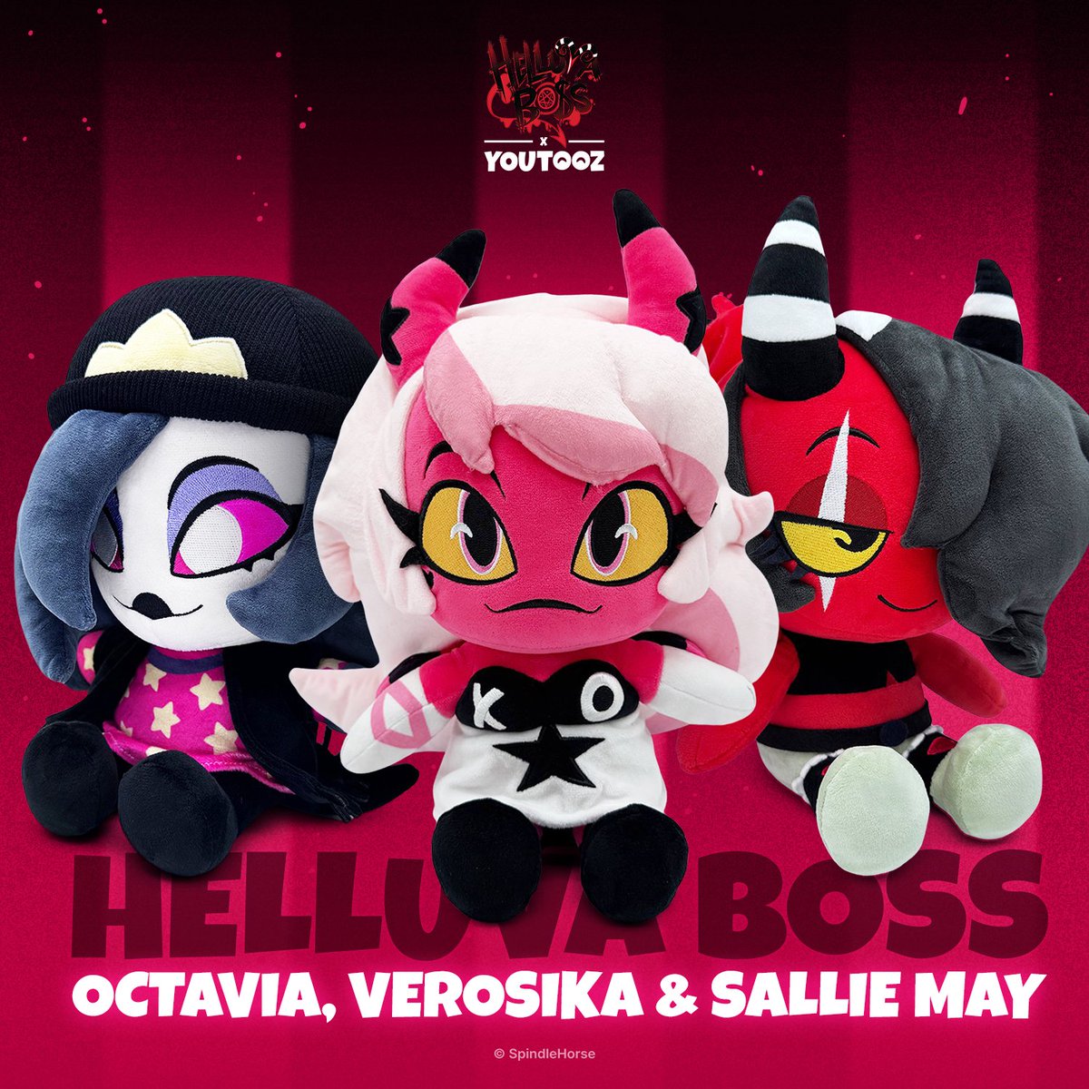 youtooz's tweet photo. a bunch of new contracts came in! but wait, which one are we gonna take?😈

the all new #helluvaboss plushie collection drops on july 21st at 3pm est 😊 comment your favorite👇 https://t.co/aFqE0a08eD