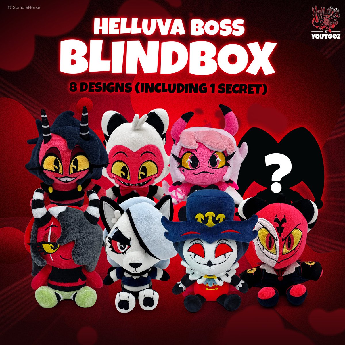 youtooz's tweet photo. a bunch of new contracts came in! but wait, which one are we gonna take?😈

the all new #helluvaboss plushie collection drops on july 21st at 3pm est 😊 comment your favorite👇 https://t.co/aFqE0a08eD