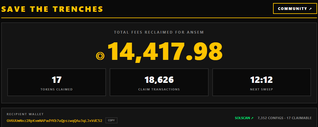 cr15pe's tweet photo. Exactly 2 weeks since I started force claiming fees for @blknoiz06 on his wallet.

14,418 SOL ($1,120,000) later we are still claiming every hour.

The $ansem philosophy will change CT and memes like no one has seen before.

Just a matter of time.