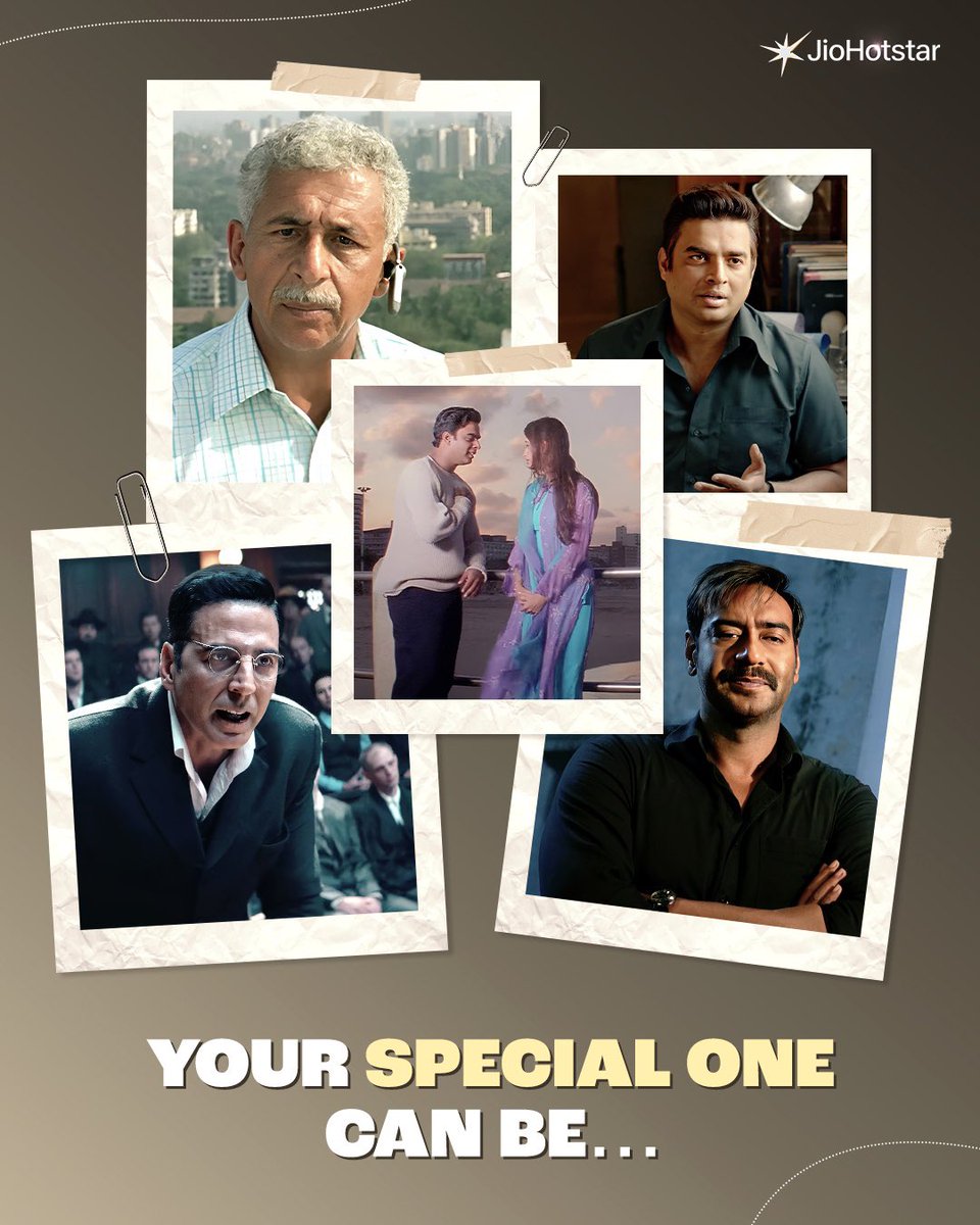 JioHotstar's tweet photo. We all have that one thing. What's yours?

#TitansOfEntertainment

#RehnaaHaiTerreDilMein #Raid #AWednesday #KesariChapter2 #RocketryTheNambiEffect 

Watch Now - https://t.co/PChtVmFC9m https://t.co/kOTR8tIcx3