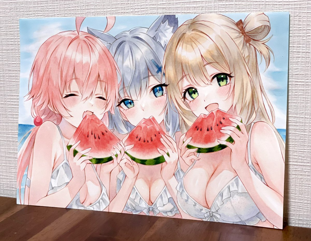 Uron_Illust's tweet photo. X&amp;pixiv200人フォロワー記念イラストやっと完成しました🥰✨️

夏仕様でキラキラに仕上げてみました✨
 #ブルアカ
 #ホシノ
 #シロコ
 #ノノミ https://t.co/fmye2pnAkJ
