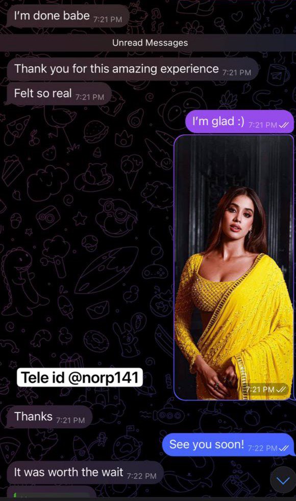 Nooribackup's tweet photo. Text me I’ll be your Jaanu! 
Tele id - norp141
#Janhvikapoor https://t.co/BZAf9zmtUP