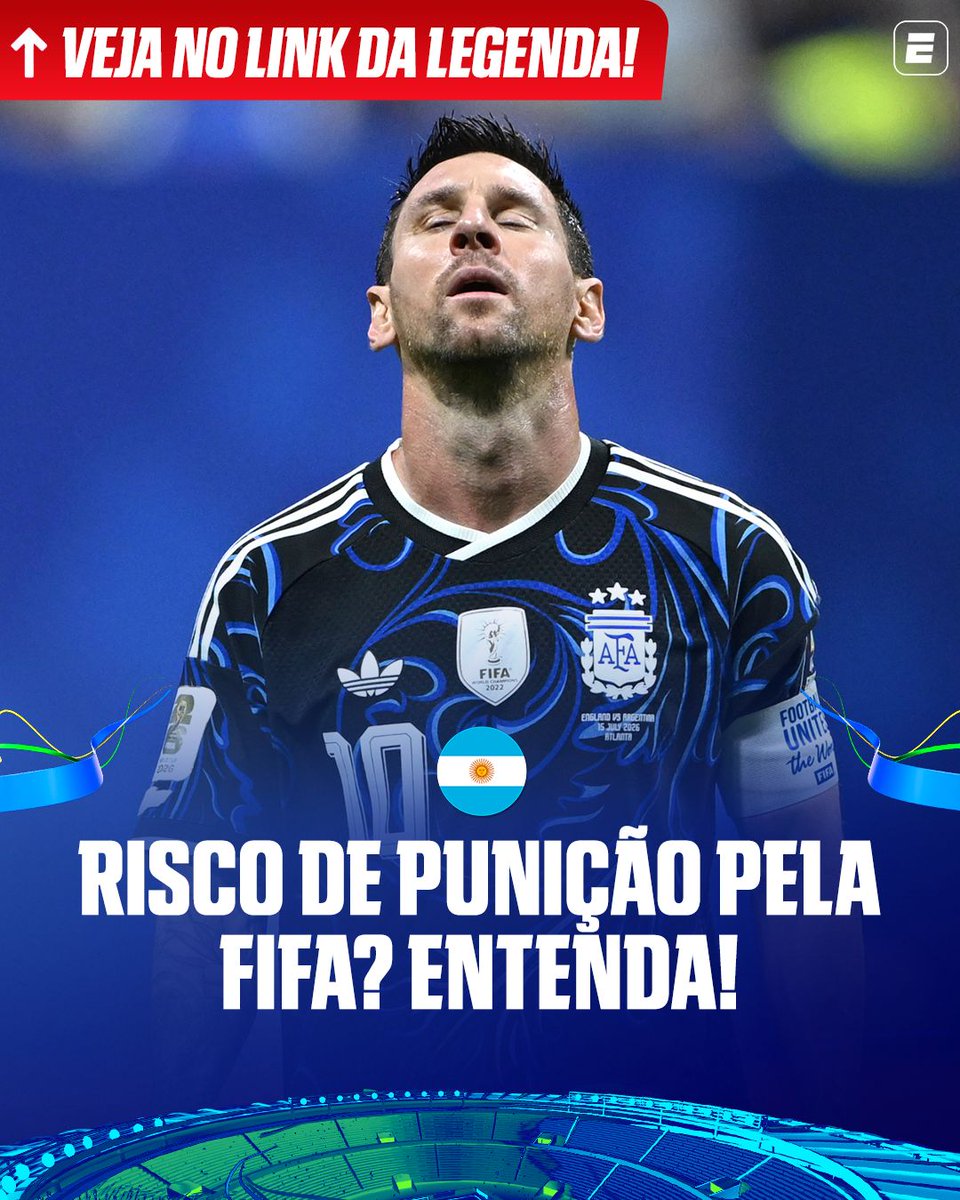 ESPNBrasil's tweet photo. Argentina pode ser punida antes da final da Copa por bandeira das Malvinas? Como Fifa trata caso 👀🇦🇷👉 https://t.co/mhJqj07pf3 

#ESPN2026 #FIFAWorldCup #Argentina https://t.co/r5s6UXBzlT