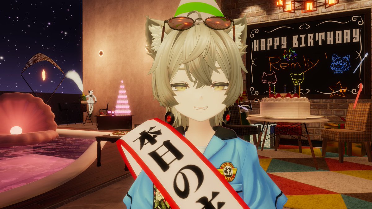 rem253438's tweet photo. 誕生日インスタンス来てくださってありがとうございました！！VRCやっててよかった。。。。 https://t.co/4bAGmP11T7