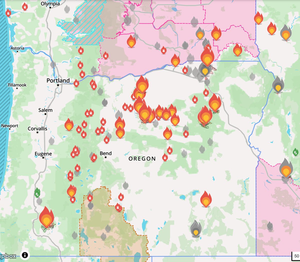 SeattleWXGuy's tweet photo. Numerous Fire starts, close to 20,000 lightning strikes so far with this event! #wawx #orwx https://t.co/X1ezx7OlMO