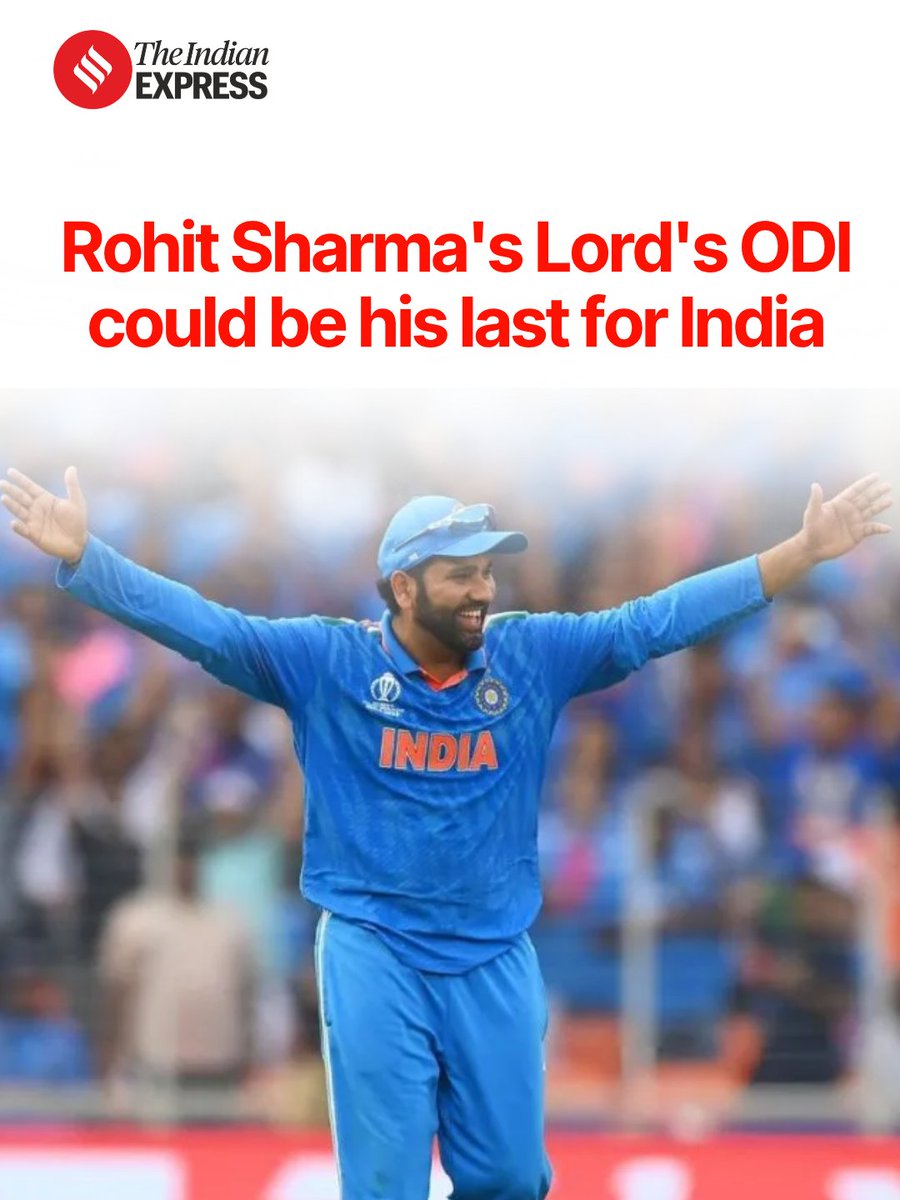 IndianExpress's tweet photo. The third ODI between India and England on July 19, could be Rohit Sharma’s last game in the format, as the BCCI’s senior selection committee have informed him that they have decided to move on from him post the series, The Indian Express understands.

@pdevendra reports

🔗 https://t.co/AEItwUqo99
