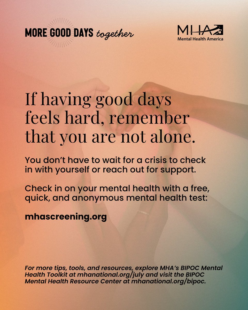 EasternShoreCSB's tweet photo. If having good days feels hard, remember that you’re not alone and help is available. Take a free #MentalHealth test at https://t.co/GSXqpS1Y0O. https://t.co/PSbrv31xxg