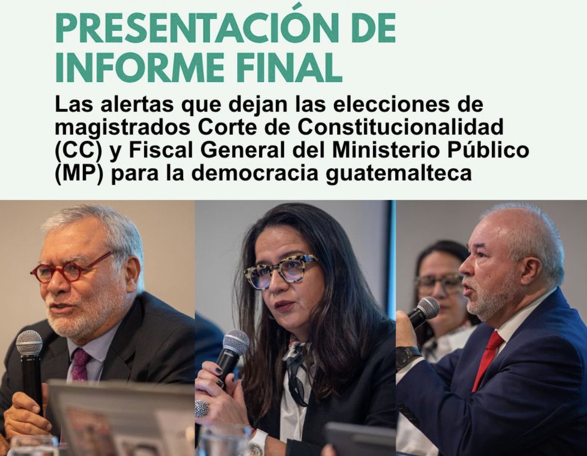 tomolapalabragt's tweet photo. ⚖️ El recuento de daños en nuestro sistema de justicia es alarmante. El Panel de Expertos Independientes (@pei_guatemala) señaló que las comisiones de postulación están capturadas.

🚩 Abuso del amparo, criminalización, conflictos de interés y la crisis de la #Usac evidencian la urgencia de reformas profundas. Seguí el hilo 🧵👇