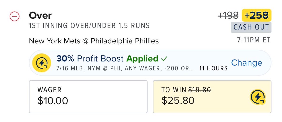 PromoSharks's tweet photo. FanDuel 30% MLB Profit Boost ⚾️

Recommend up to 1.6u on this at +258 boosted odds (+16.2% EV) 🔥 https://t.co/mHt20b4TxV