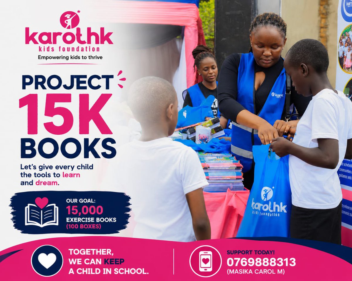 prince_wako's tweet photo. Support a child👼 to never miss out on education due to lack of books📚.
Join us 🤝as we work towards collecting 15,000 exercise books for vulnerable children across Kasese.
Donate a book. Sponsor a box.
📱 0769888313 (Masika Carol M)
#Project15KBooks #ABookForEveryChild https://t.co/wH9elhCOes