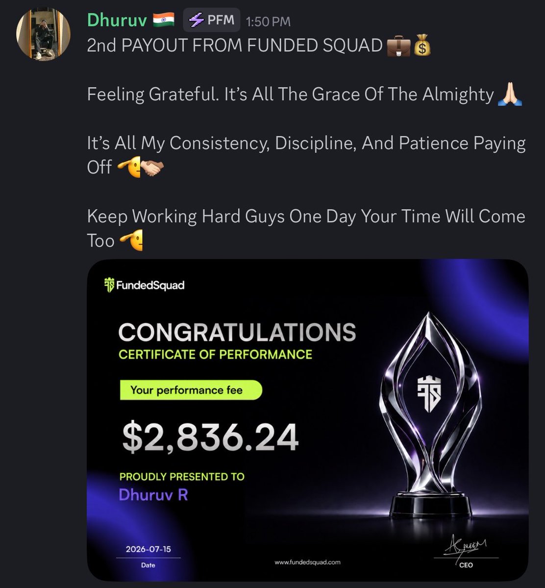 fundedsquad's tweet photo. Another trader. Another payout. Over $2,800+ processed without delays.

This is exactly what the team works for every single day. From support and risk to finance and operations, everyone plays a role in making payouts smooth and reliable.

Congratulations to the trader, and a huge thank you to the entire FundedSquad team for consistently delivering. We’re just getting started. 🚀