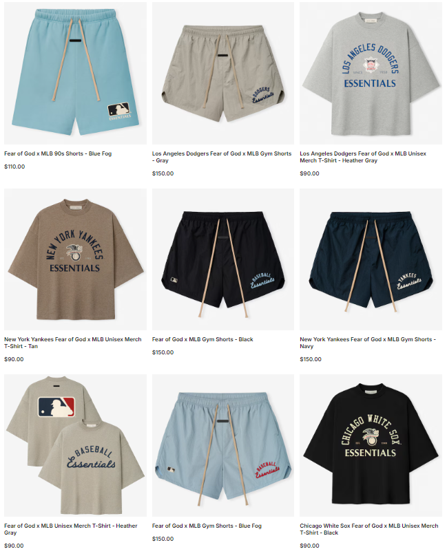 JustFreshKicks's tweet photo. Fear of God Essentials x MLB 90’s Collection ⚾️

https://t.co/mmSiJdCr6R https://t.co/TwrEfRT5rh