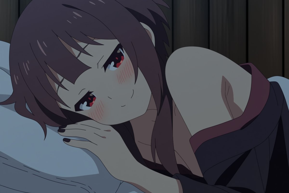 kiwidev33's tweet photo. Waking up next to Megumin https://t.co/q3T4Y7YeDM