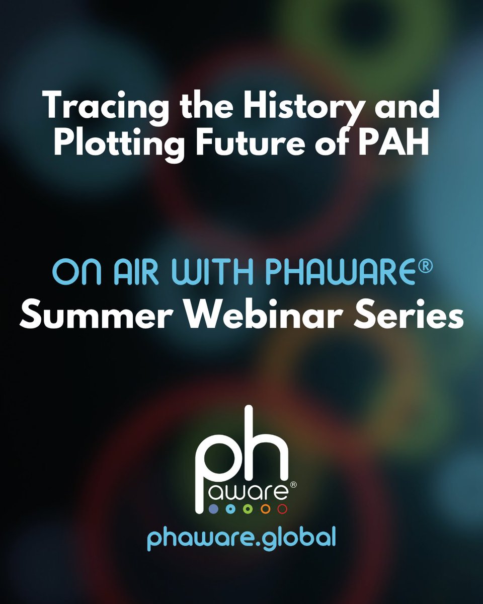 phaware's tweet photo. Join us for our LIVE On Air with phaware® Summer Webinar Series. We explore the remarkable evolution of Pulmonary Arterial Hypertension, from its earliest challenges to today's breakthroughs and the promising future of research and care.  REGISTER NOW: https://t.co/Dg7SVN95WL https://t.co/kAaedQCfbF