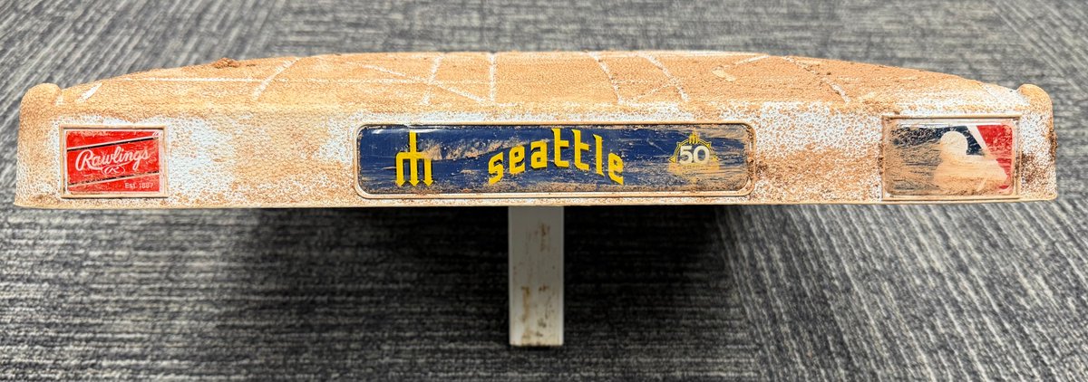 SEAauthentics's tweet photo. This week's auction features 2nd base from J.P. Crawford's 1000th career game in which he broke up a no-hitter with a double and scored in a Mariners win! Other items include game used jerseys, balls, and more. View the items and bid at https://t.co/3F9dPglkVL by 7pm this Sunday! https://t.co/YWYBvFuPk9