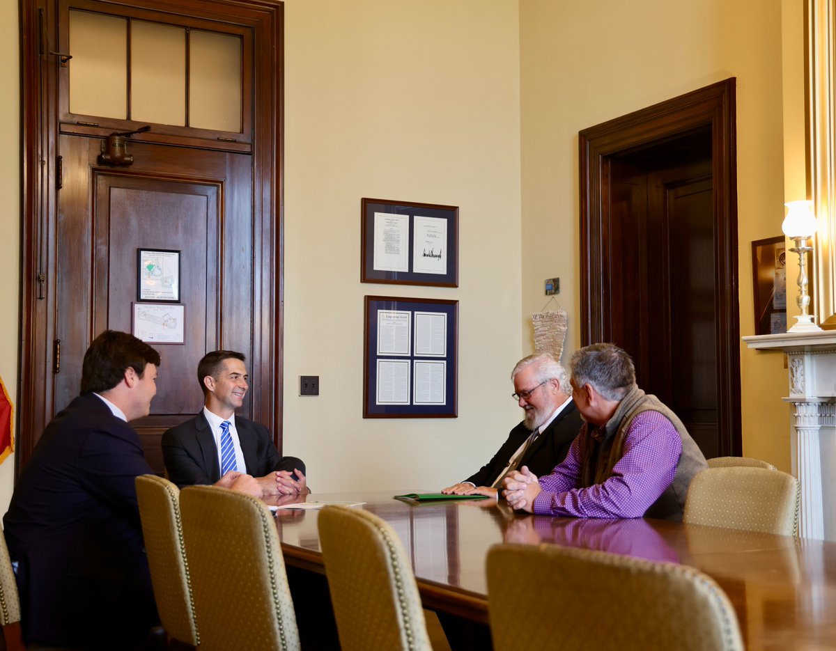 SenTomCotton's tweet photo. Enjoyed visiting with the Arkansas Soybean Association yesterday. https://t.co/JRinfFNO4q
