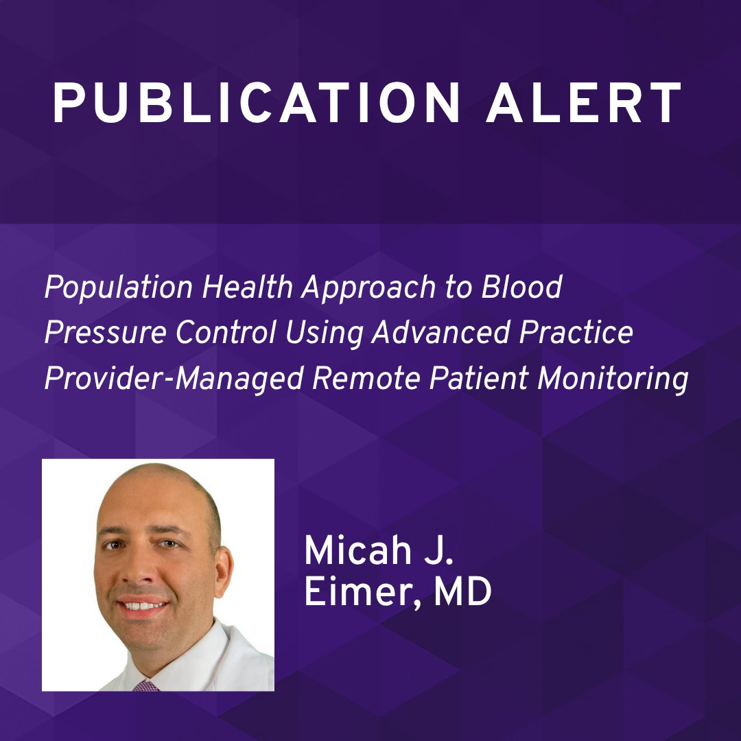 NMCardioVasc's tweet photo. Improving hypertension care starts with meeting patients where they are. A study published in @JHealthQuality, led by Micah J. Eimer, MD, found that remote patient monitoring helped improve blood pressure control. See more: https://t.co/aFeGVNtuPI https://t.co/ig6TaJAGVH