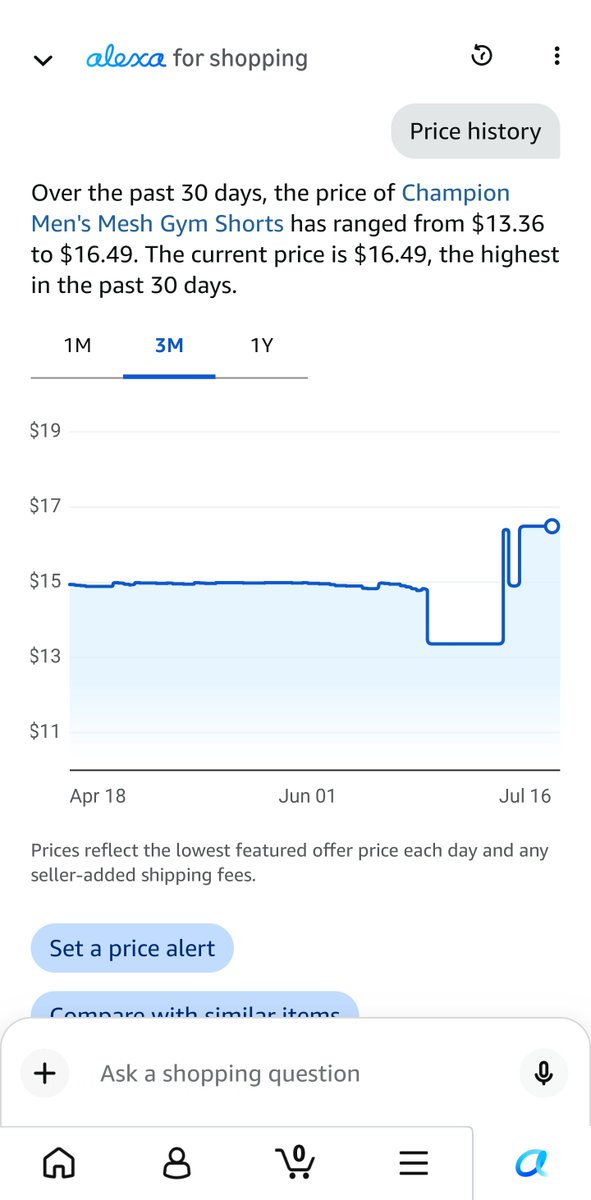 FAA_BX's tweet photo. @stealsrus_com Actually more expensive today vs the last 3 months. Not a good deal. https://t.co/qvGYDchf3v