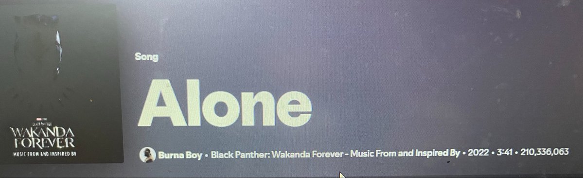 hanamnzali76's tweet photo. Alone by Burna Boy surpassed 210M streams https://t.co/w4pgzt4Ell