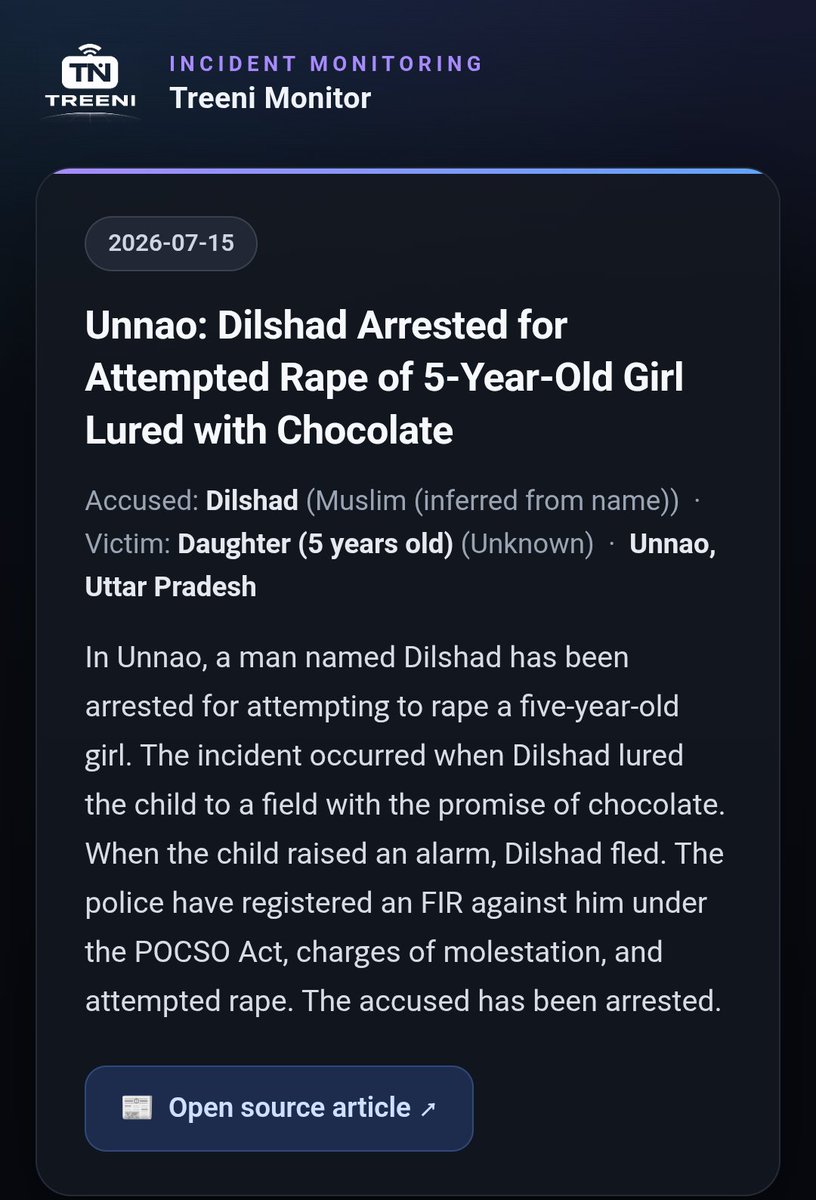treeni's tweet photo. Barely 1% of all the incidents reported in the last 24 hours.

You will get frustrated with reporting these — but the list doesn't end.

And some still think the UK grooming scandal is bigger than what's happening in India. https://t.co/KCZhveWCMz
