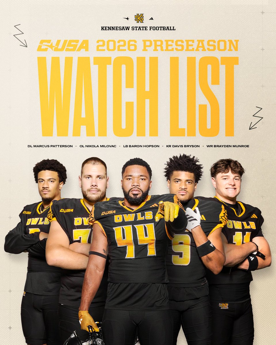kennesawstfb's tweet photo. 𝐂𝐔𝐒𝐀 𝐏𝐑𝐄𝐒𝐄𝐀𝐒𝐎𝐍 𝐖𝐀𝐓𝐂𝐇 𝐋𝐈𝐒𝐓

➡️ @Marcus_Patt40 
➡️ @milovac_46 
➡️ @hopson_baron 
➡️ @daebryson 
➡️ @MunroeBrayden 

🔗 https://t.co/UHiEuLSXVj https://t.co/Tigxjfe4e9