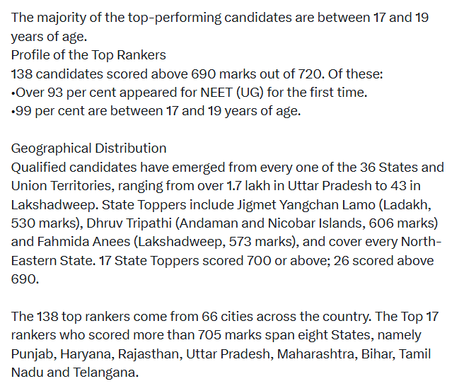 ANI's tweet photo. The National Testing Agency (NTA) declares the result of the National Eligibility cum Entrance Test (Undergraduate), NEET (UG) 2026. The result has been declared in time so that the medical-admission and counselling calendar for candidates stays on track.

11.21 lakh candidates qualify. More than 58 per cent of qualified candidates are women. Examination conducted in 13 languages