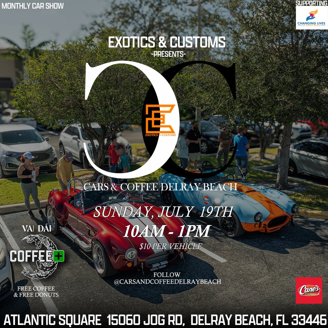 vaidaicoffee's tweet photo. Join us this Sunday at the Delray Beach Cars &amp; Coffee show. Exotic cars &amp; amazing coffee+ makes for a perfect Sunday afternoon. https://t.co/19aX1IAydo