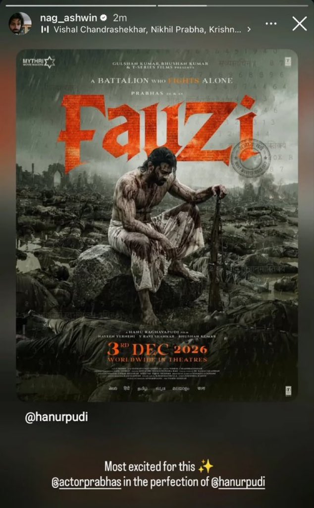 only_prabhasfan's tweet photo. #Kalki2 Director @nagashwin7 about #FauZi first look 🔥🔥🔥🔥 https://t.co/GwqnpIaACn