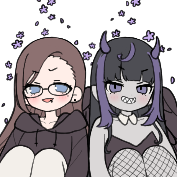 RavenIsCursed_'s tweet photo. 💜 IRL vs OC 👿

best I could do when irl I have side shaves and more piercings plus my oc has more purple in hair. My oc has more purple ish skin too. https://t.co/RYmL8FtfM5