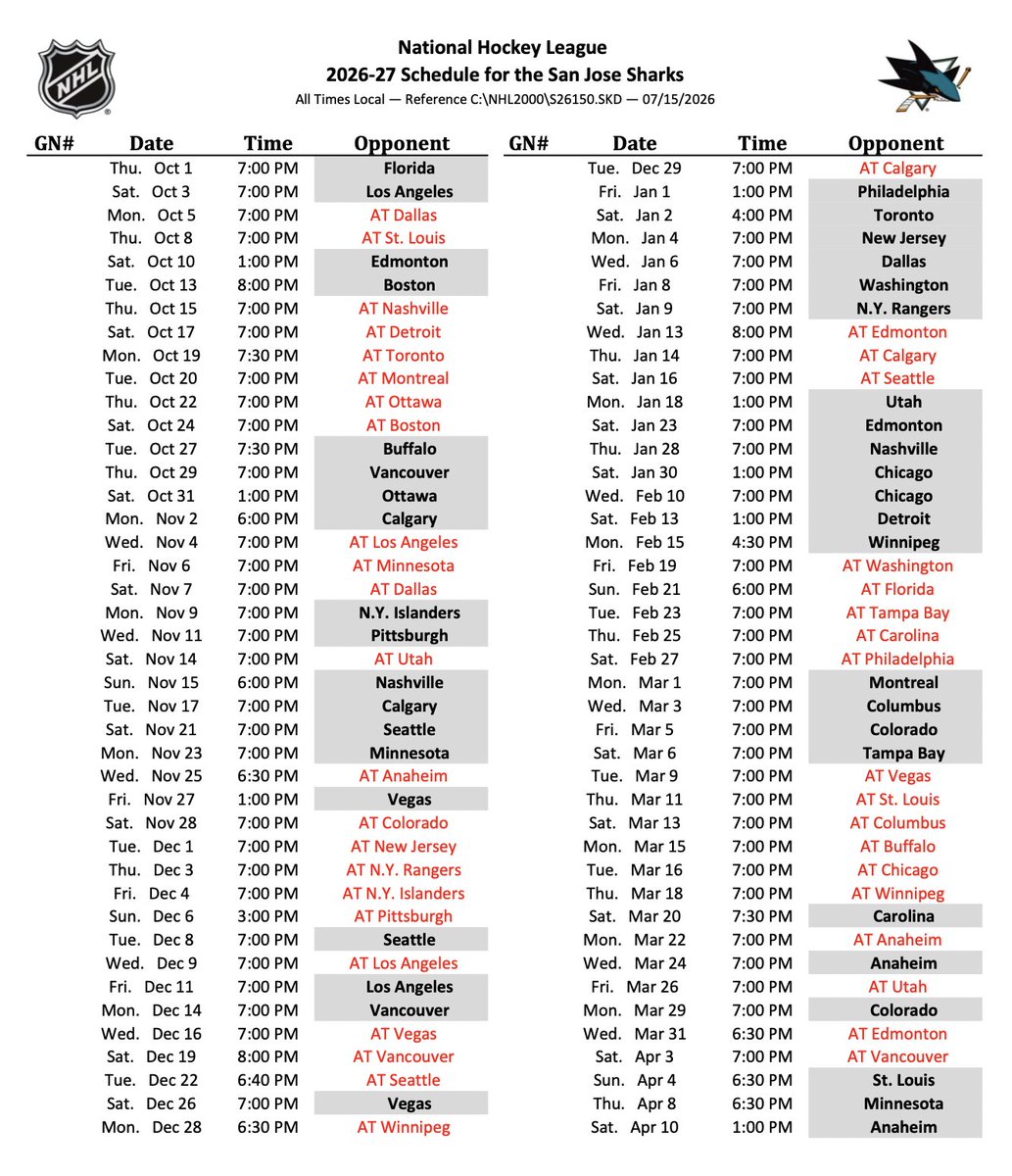 Sheng_Peng's tweet photo. #SJSharks 2026-27 schedule: https://t.co/V4c4Hh3xO7