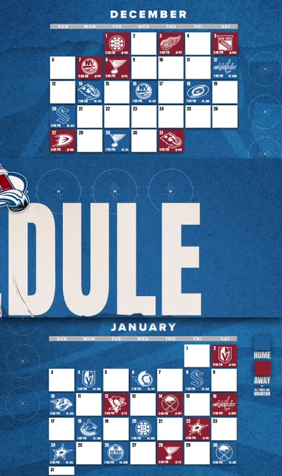 December and January Schedule