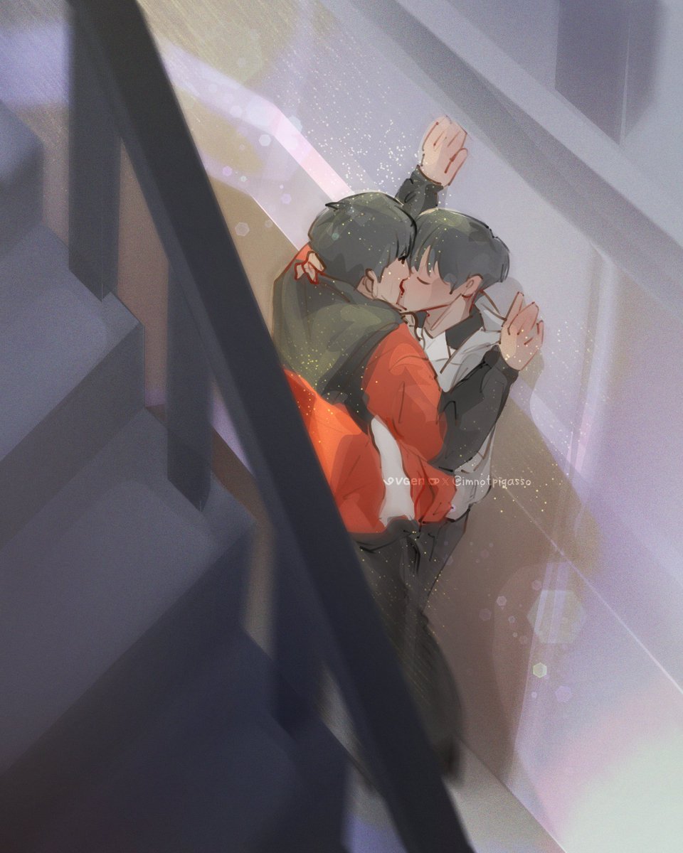 imnotpigasso's tweet photo. kabedon jokes only to be completely caught off guard when sieun responds with a kiss? ahn suho you're so lost. #SHSEKissWeek Day 4 https://t.co/7el7iDAy5E