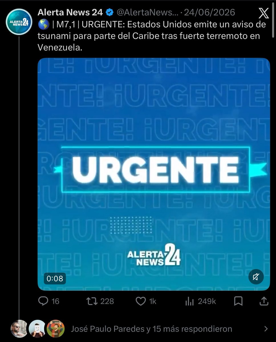 RoiLopezRivas's tweet photo. 🇻🇪 Ahora NADIE habló de una alerta de Tsunami el #24jun. Algunas pruebas: https://t.co/nP40Bti3Uq