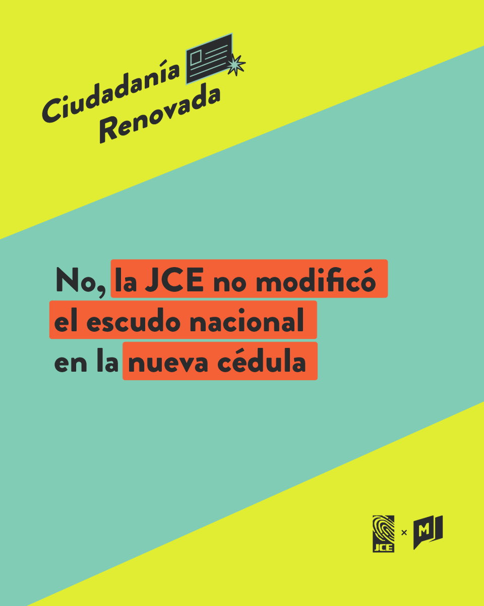 ElMitinRD's tweet photo. No, la JCE no modificó el escudo en la nueva cédula. La nueva cédula sí incorpora el escudo nacional oficial de la República Dominicana, incluyendo la Biblia abierta y el lema “Dios, Patria y Libertad”. https://t.co/qLmSEZWX5Y
