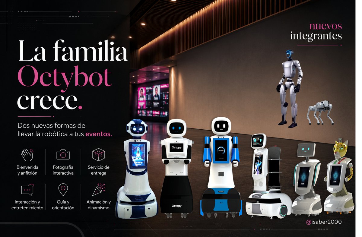 Isaber2000's tweet photo. La robótica para eventos dejó de ser un solo producto. Hoy existen distintas formas de crear experiencias. 
¿Cuál te gustaría ver en tu evento?

#robotica #eventos #innovacion #inteligenciaartificial #experiencias https://t.co/MSixpAEGq3