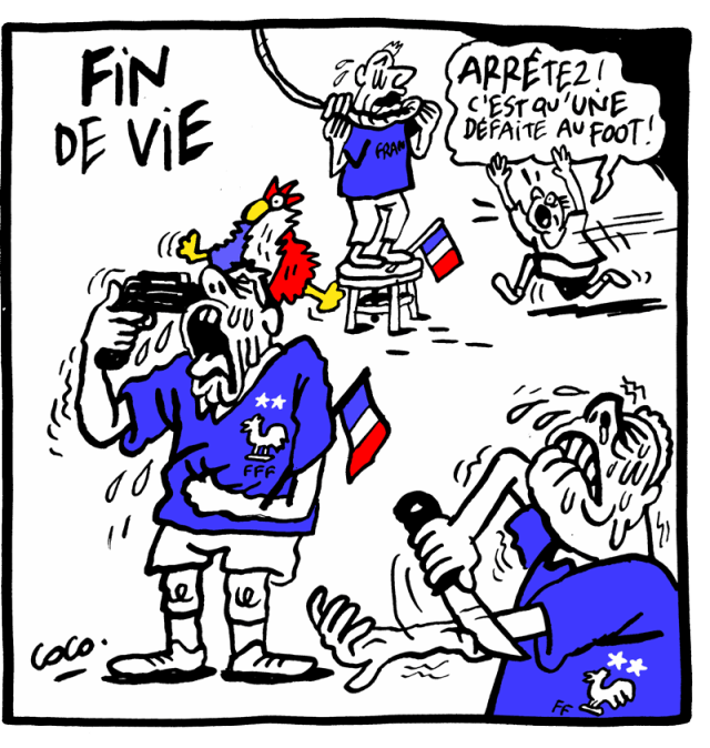berblanc2's tweet photo. Dessin de l’épatante Coco @cocoboer sur le site de @libe du 16/7//26. #Foot et #findevie, même combat ! https://t.co/6iXFil5wQ5