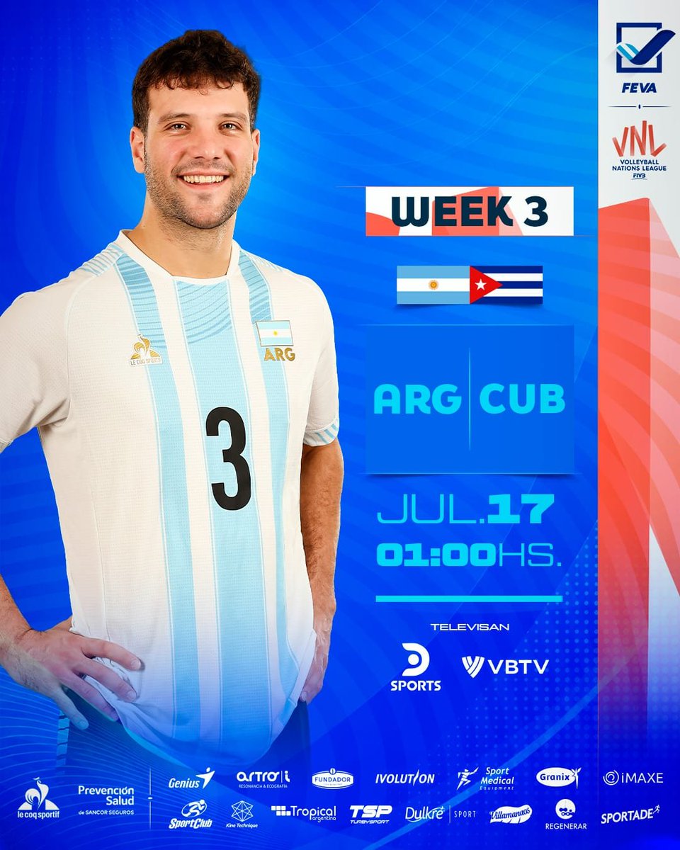 Voley_FeVA's tweet photo. ¡Esta noche se viene la segunda presentación en Japón 🇦🇷🙌!

ARG 🇦🇷 VS 🇨🇺 CUB
🗓 Viernes 1AM
📺 VBTV y DSports

#VamosArgentina https://t.co/F9kbWz1cSD