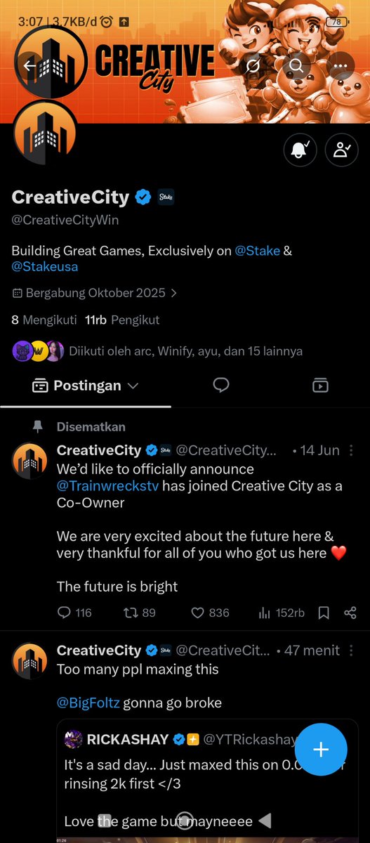 ferry_mld's tweet photo. @CreativeCityWin @StakeEngineRGS @vindeieliseev1 https://t.co/ABQ4K2dk2Y