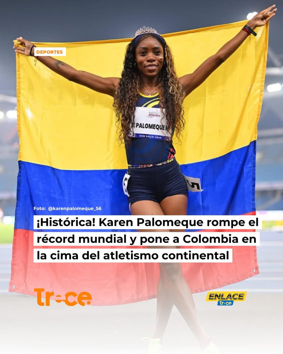 CanalTreceCO's tweet photo. La colombiana Karen Palomeque volvió a hacer historia al coronarse campeona sudamericana en la prueba de los 400 metros T38 y establecer un nuevo récord mundial con un tiempo de 56,60 segundos, un logro con el que vuelve a dejar el nombre del país en alto. #KarenPalomeque https://t.co/TKYp5l7IzY