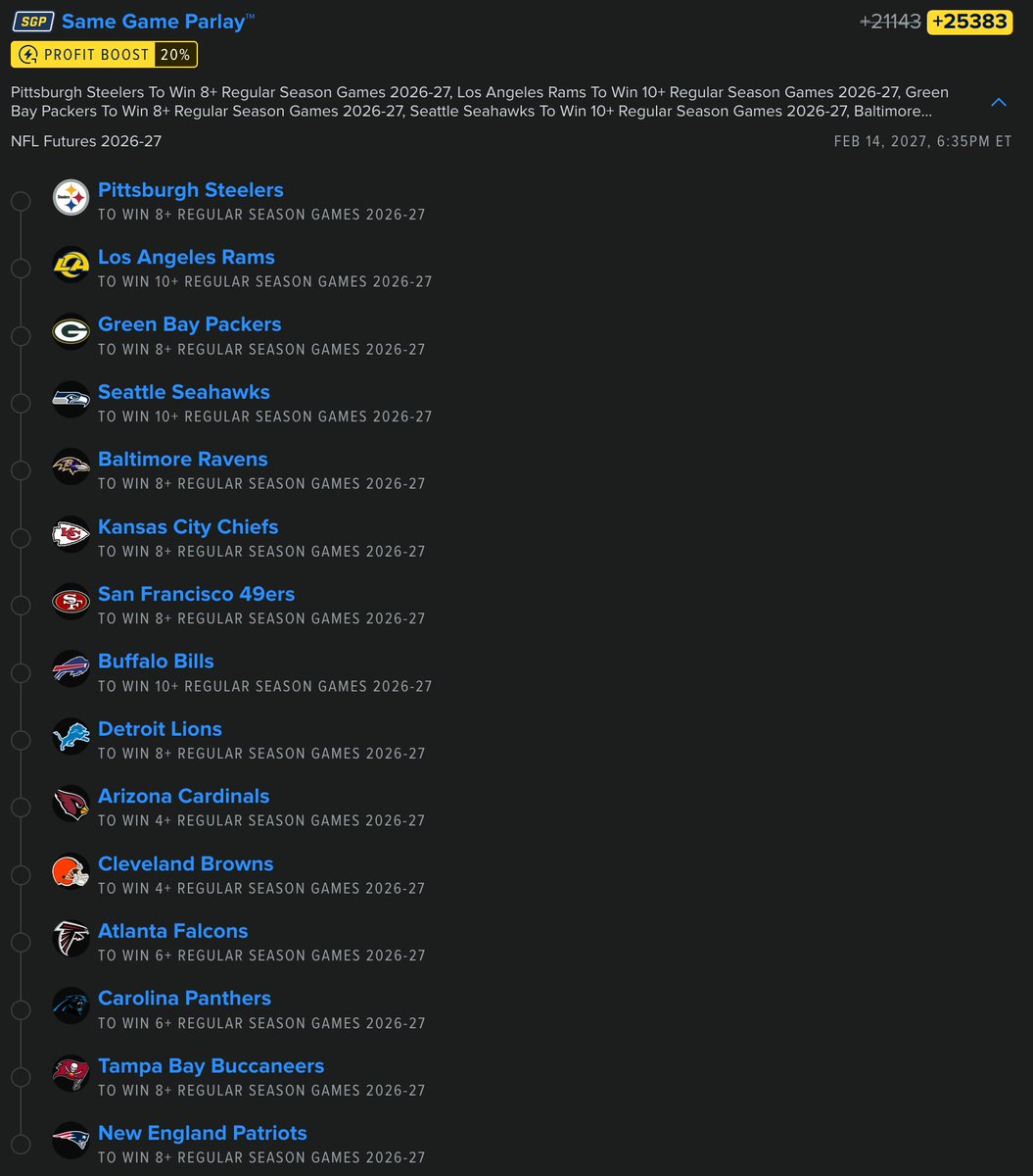 Lottolocks's tweet photo. #NFL 🏈 +25283 WIN TOTAL FUTURES

@Playbook (link to tail in comments 🔗) https://t.co/5QHgjd62QB