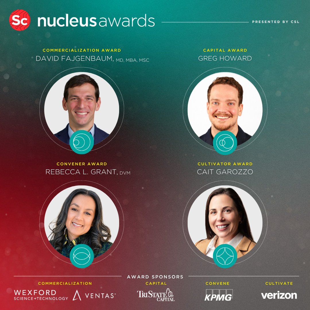 UCScienceCenter's tweet photo. We are thrilled to introduce the 2026 Nucleus Awards honorees! This annual celebration recognizes the visionary leaders who are moving the needle in our region. 

Press release: https://t.co/7ArVwbOzv4 https://t.co/ymcbT70ImO